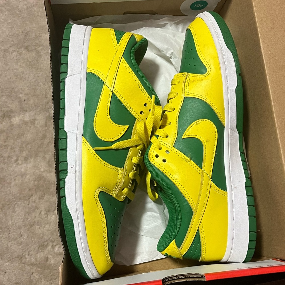 Nike Dunk Low Green and Yellow Sneakers